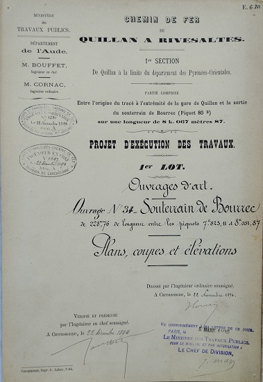 Ouvrage n°34 - Souterrain de Bourrec - lot 1 du 22 novembre 1894 - 1