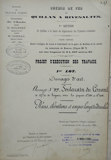 Ouvrage n°27 - Souterrain du Couvent - lot 1 du 22 novembre 1894 - 1