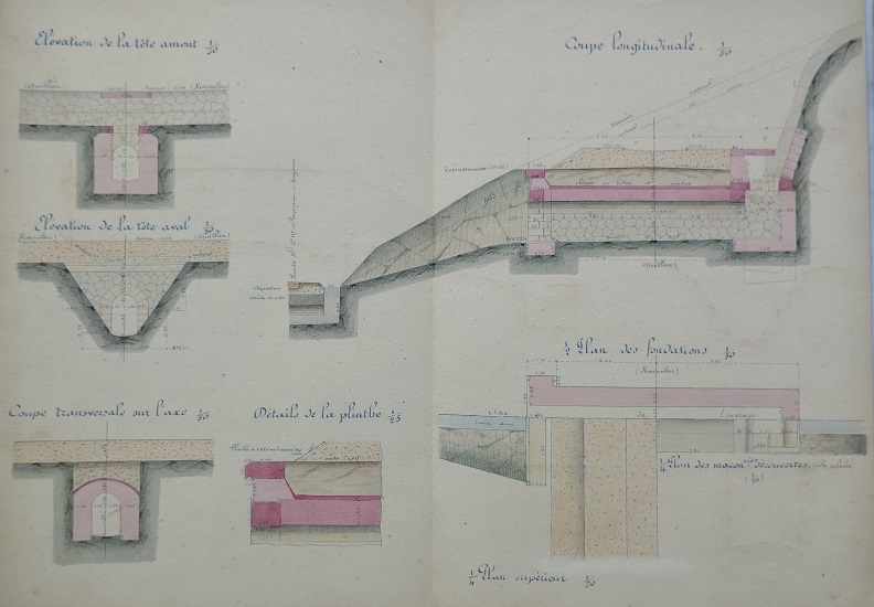Ouvrage n°3 - Aqueduc voûté sous rails de 0,60m - lot 1 du 22 novembre 1894 - 1