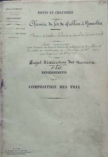 Renseignement sur la composition des prix - lot 1 du 22 novembre 1894 - 1