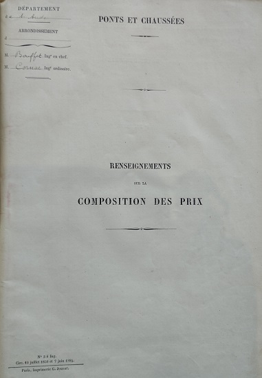 Renseignement sur la composition des prix - lot 1 du 22 novembre 1894 - 2