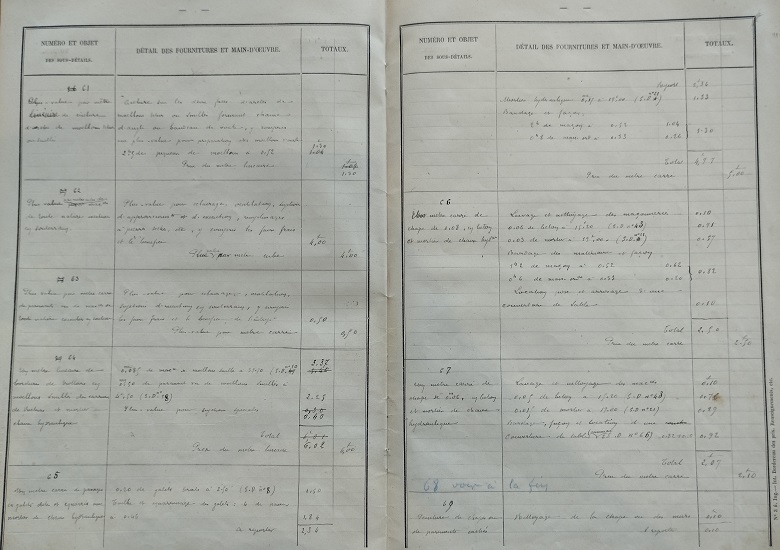 Renseignement sur la composition des prix - lot 1 du 22 novembre 1894 - 29