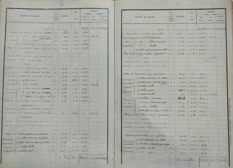 Détail estimatif - lot 1 du 22 novembre 1894 - 4