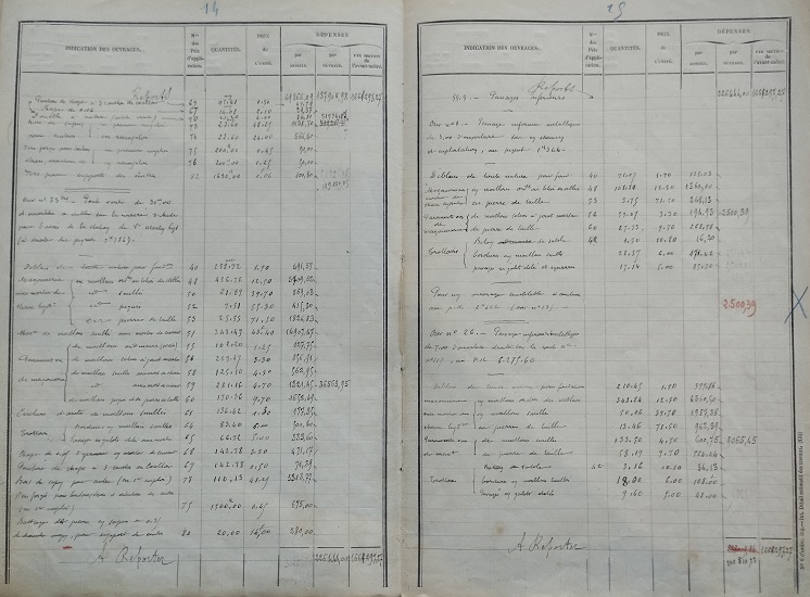 Détail estimatif - lot 1 du 22 novembre 1894 - 9