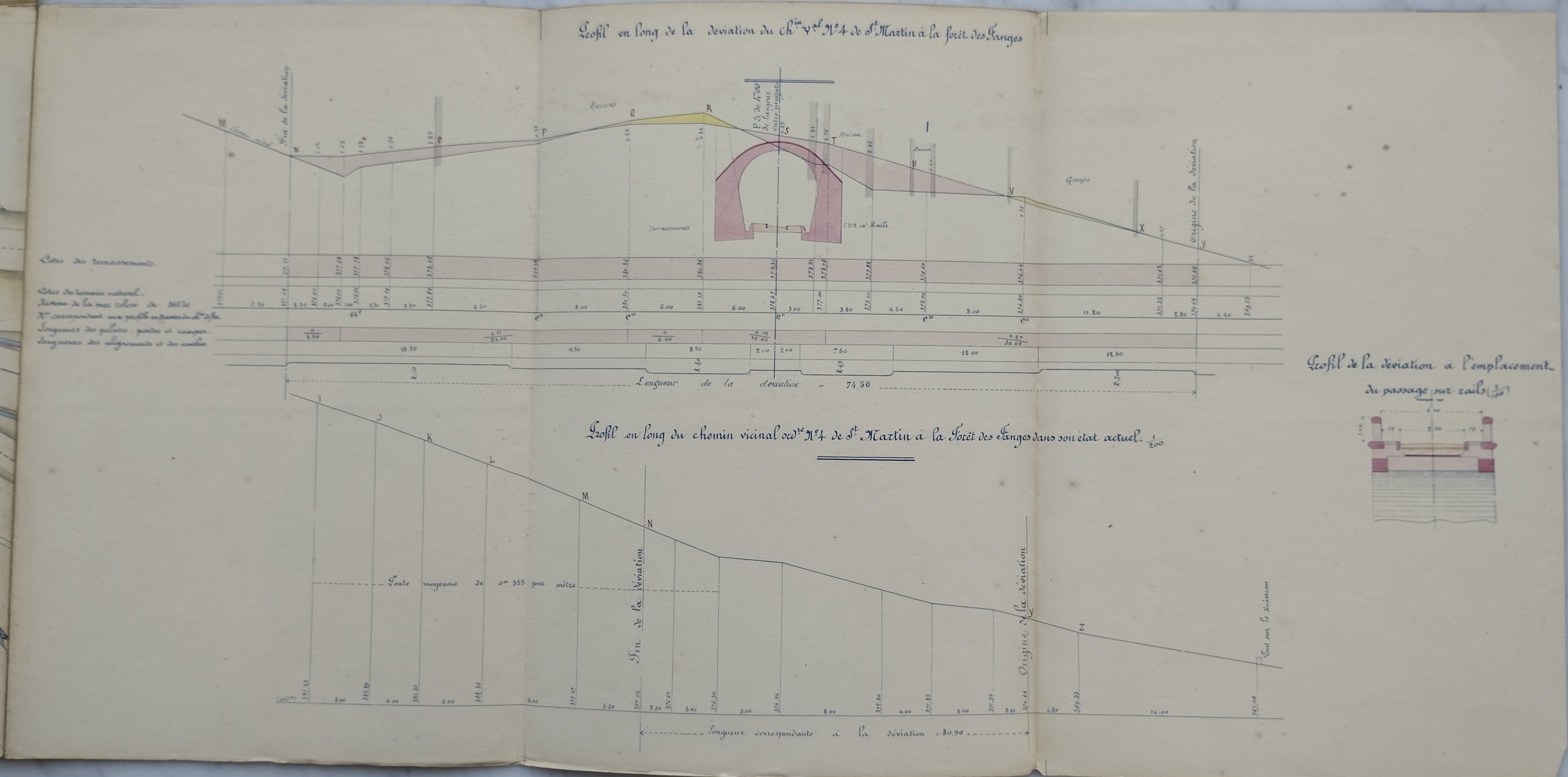 Déviation et passage sur rails du chemin vicinal n°4 de St Martin-lys à la forêt des Fanges - lot 1 du 21 Mars 1887 - 1
