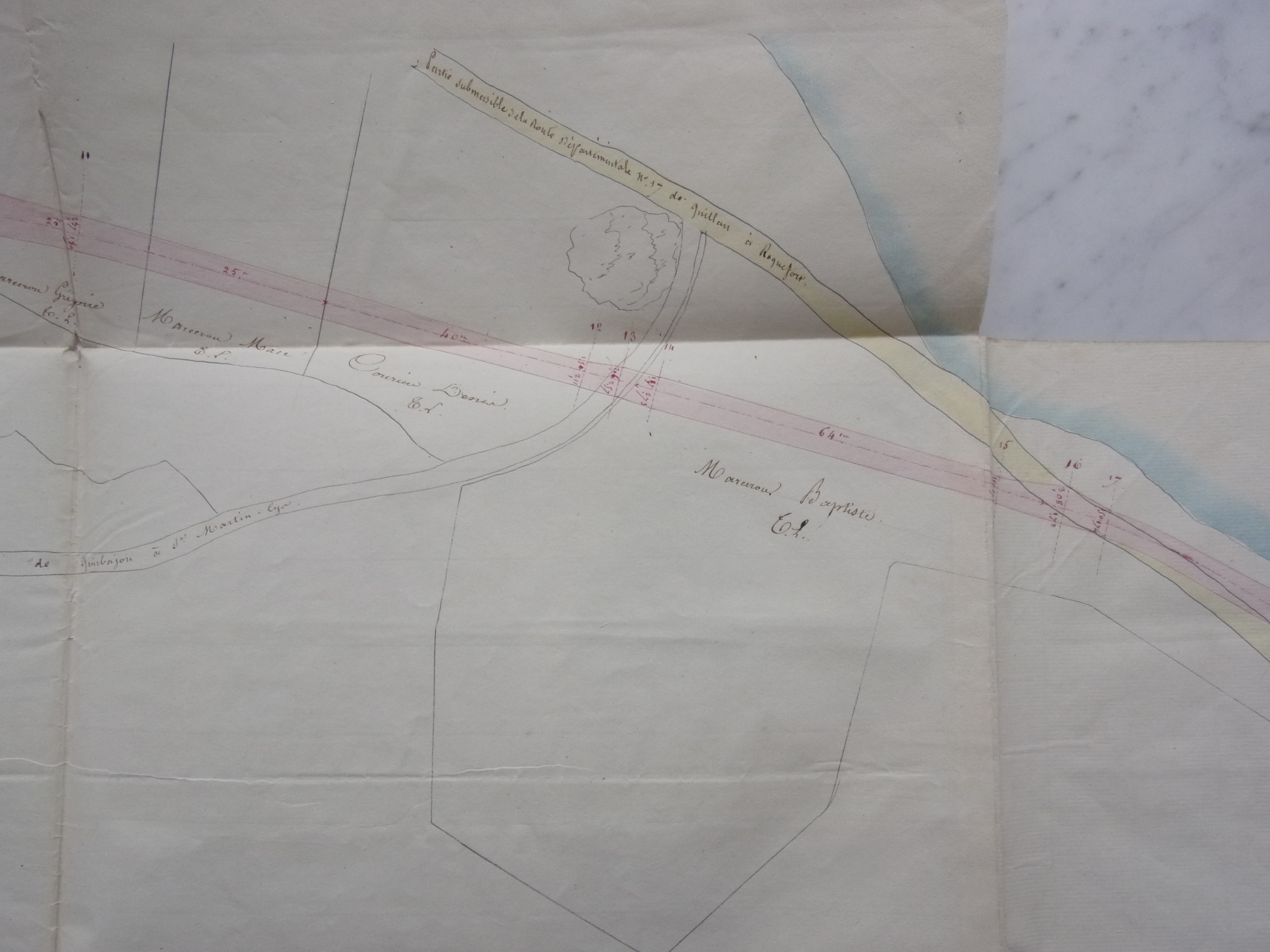 Rectification et restauration de la route départementale n°17 - Plan du 10 octobre 1838 - 5 - détail