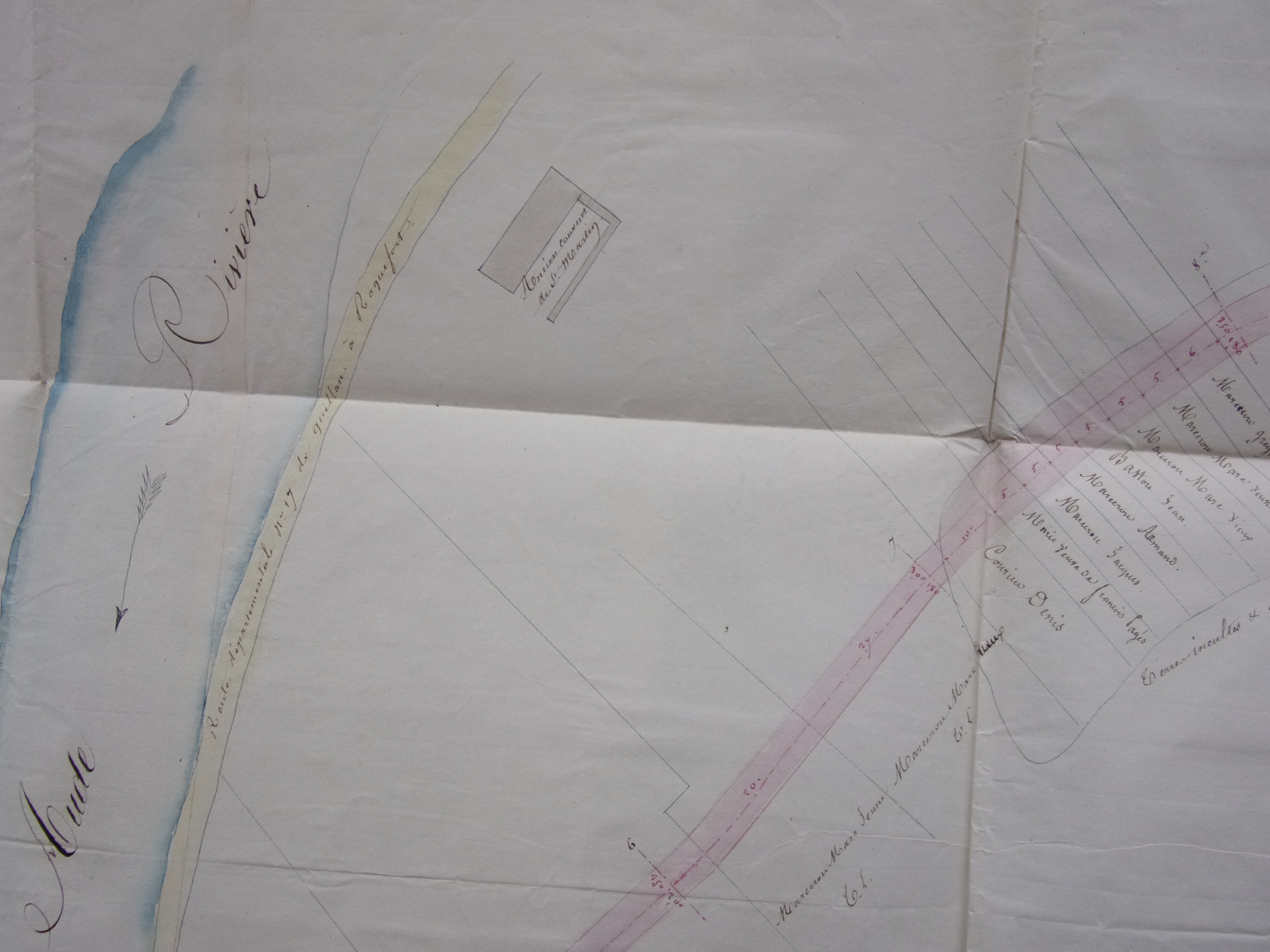 Rectification et restauration de la route départementale n°17 - Plan du 10 octobre 1838 - 6 - détail