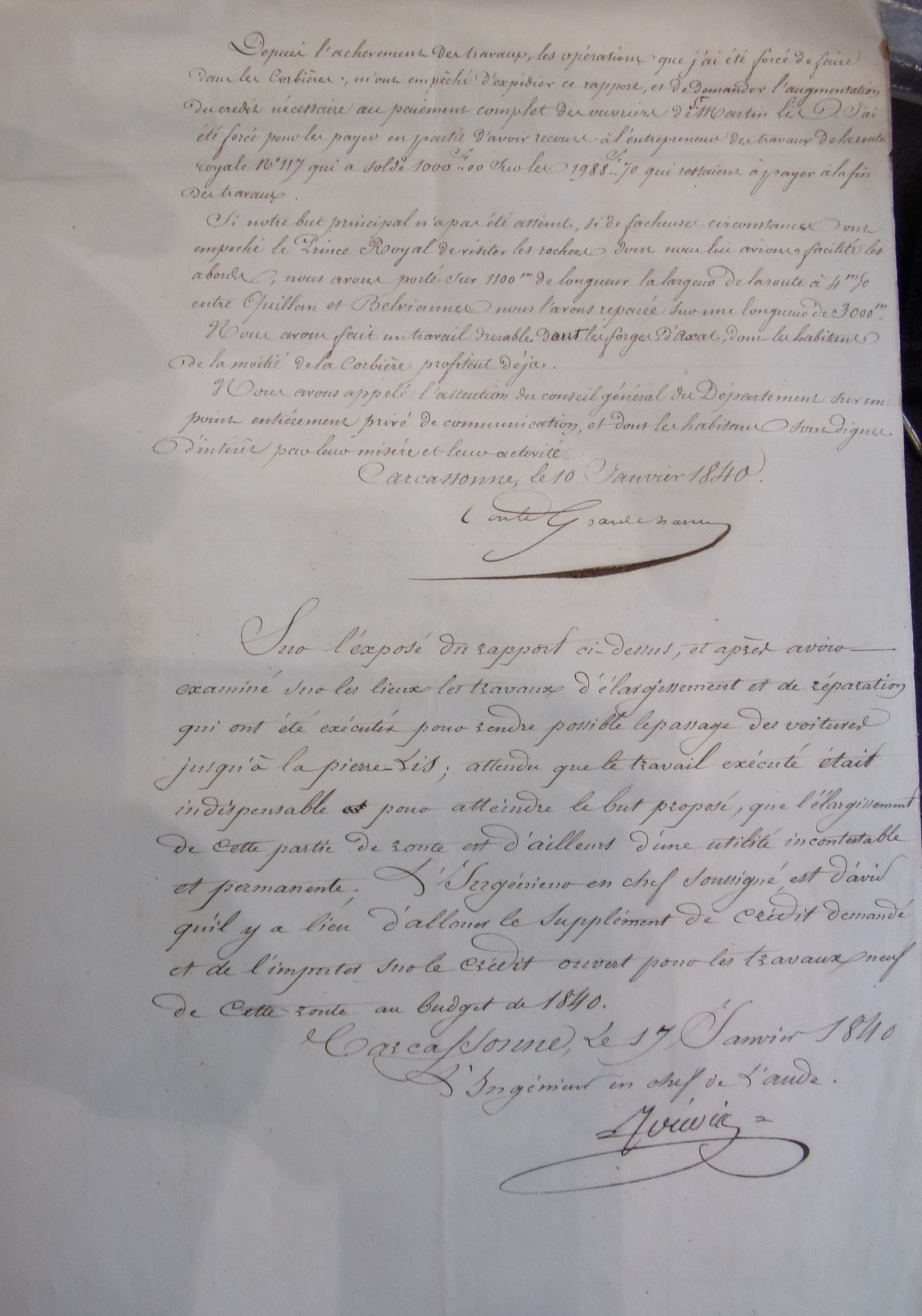 Rectification et restauration de la route départementale n°17 - Rapport des Ponts et chaussées du janvier 1840 - 3