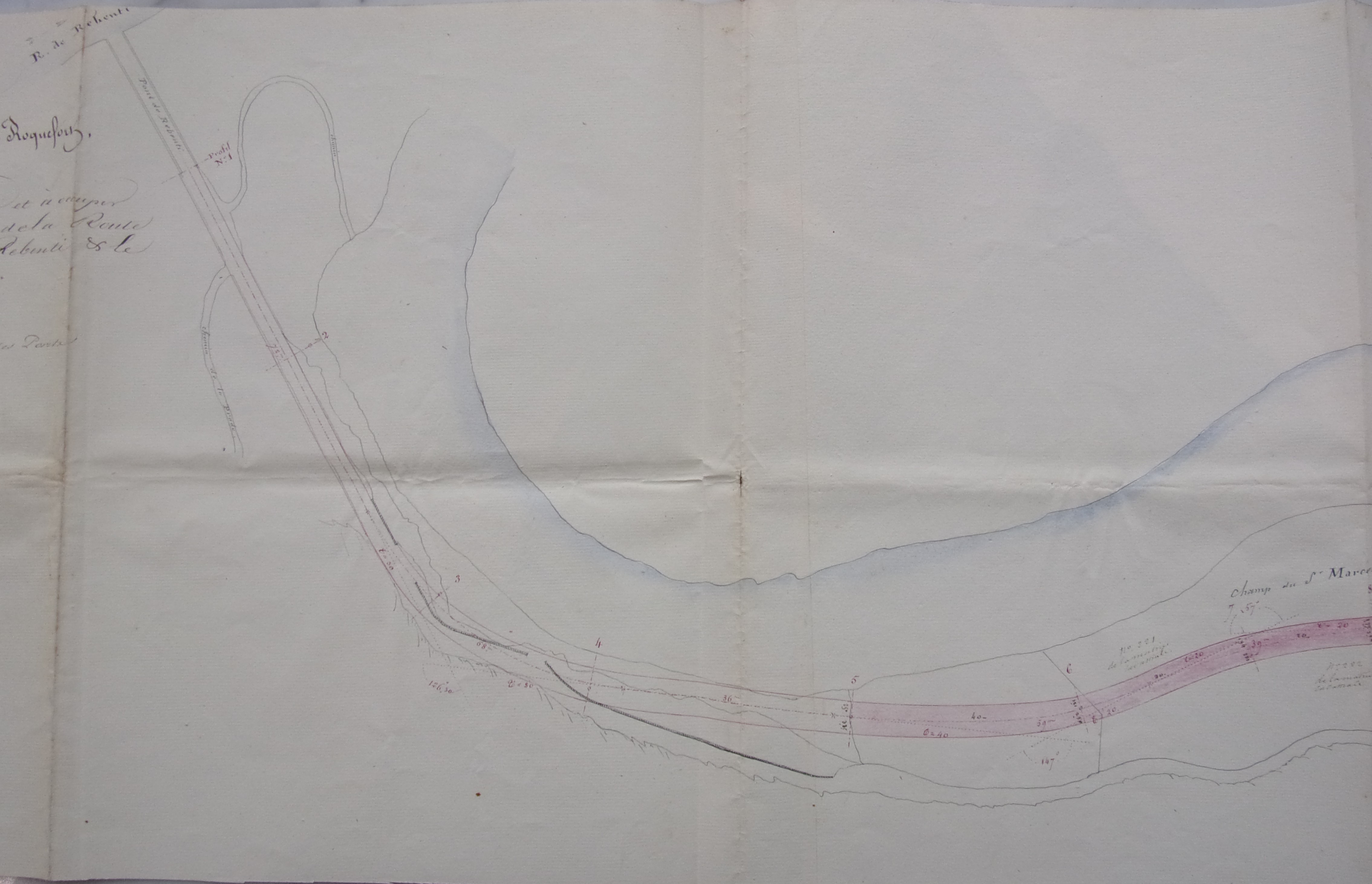 Rectification et restauration de la route départementale n°17 - Plan des terrains à acquérir du 26 juin 1840 - 1