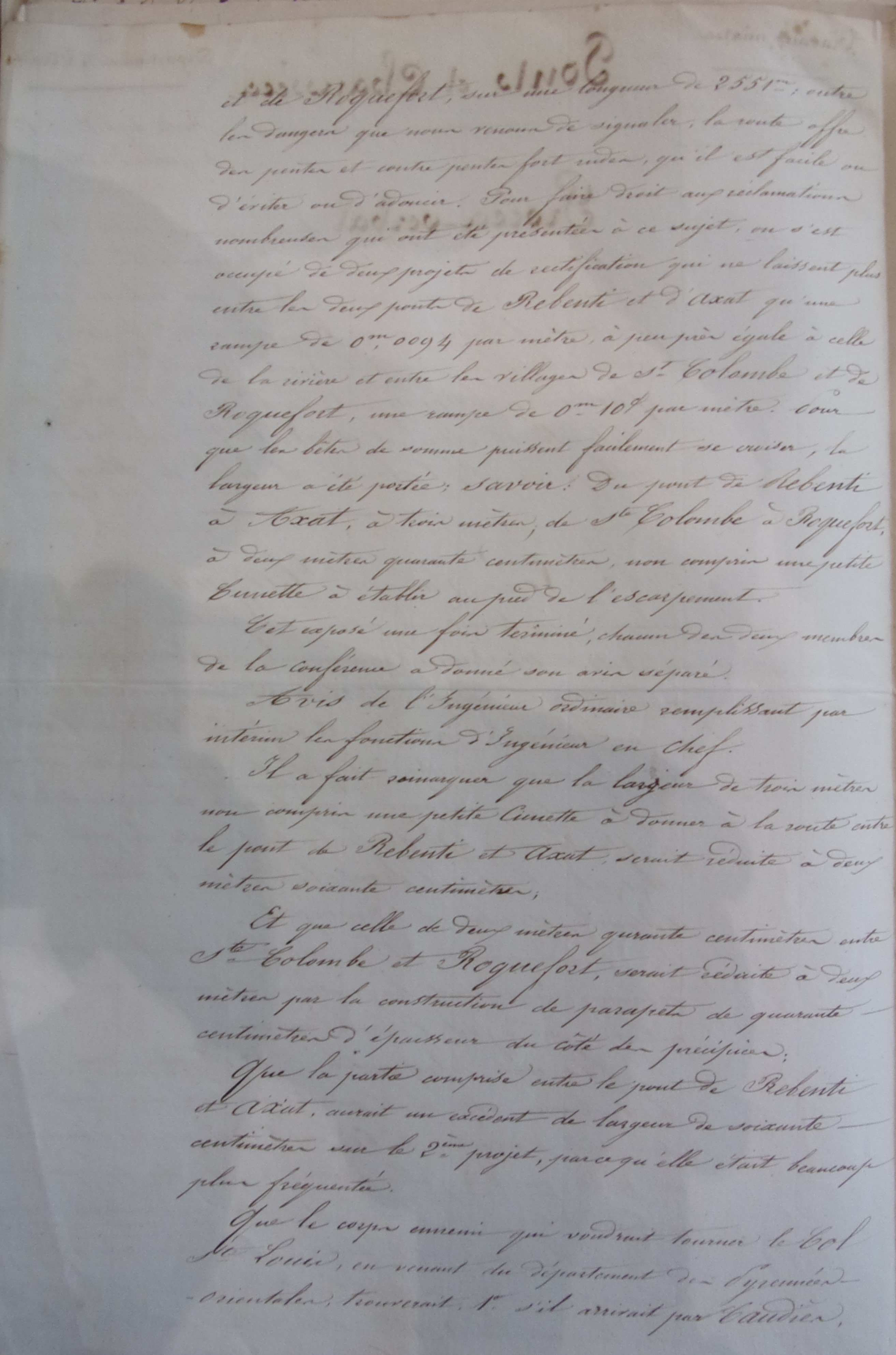 Rectification et restauration de la route départementale n°17 - Plan Procès verbal de conférence du 26 mars 1841 - 2