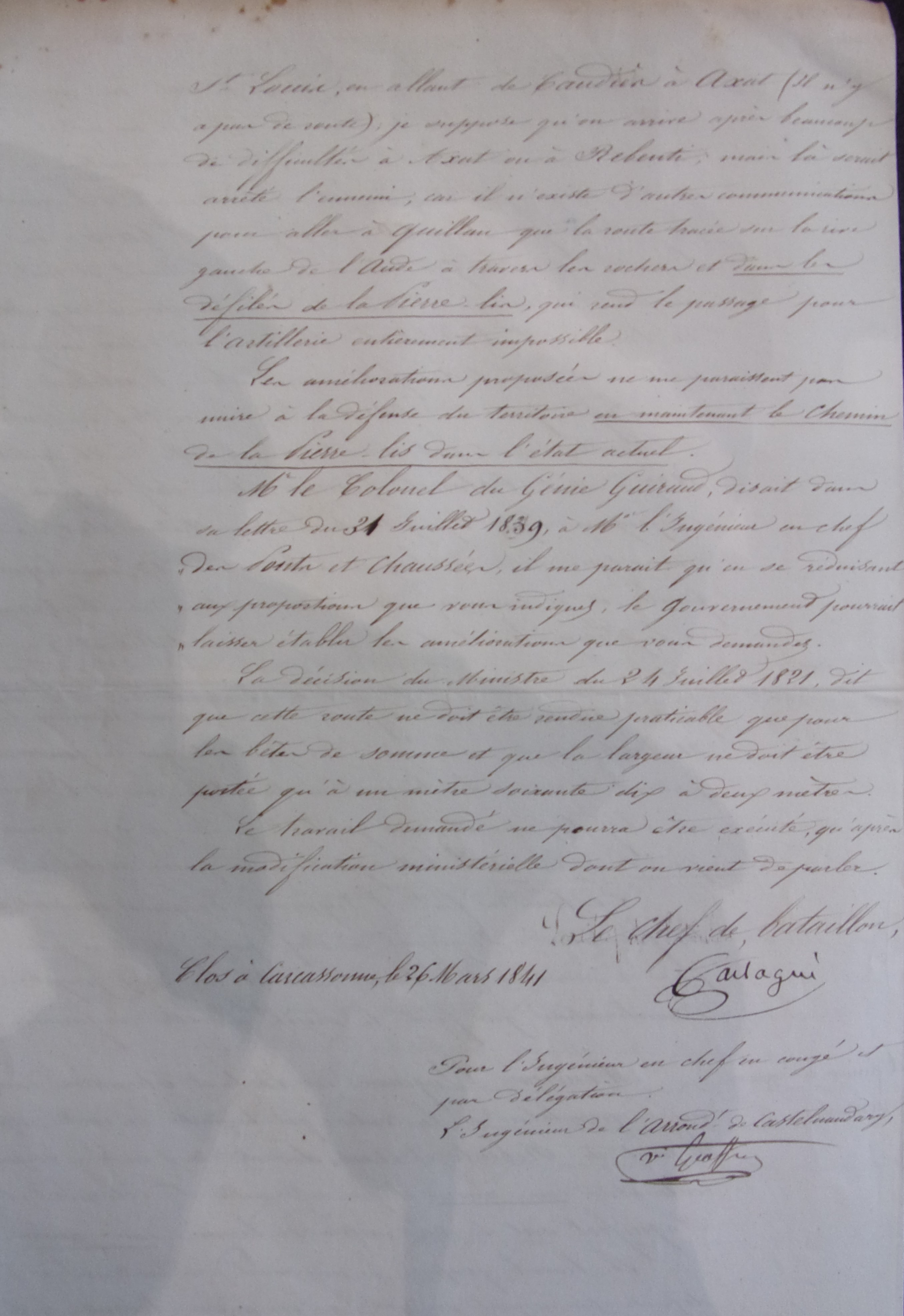 Rectification et restauration de la route départementale n°17 - Plan Procès verbal de conférence du 26 mars 1841 - 4