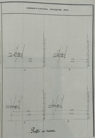 Métré définitif - 4 janvier 1896 - Mur de soutènement à la tête aval de l'ouvrage n° 6 - 3