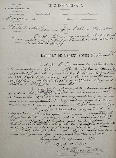 25 mars 1894 - Rapport de l'agent voyer d'arrondissement sur le lot 2