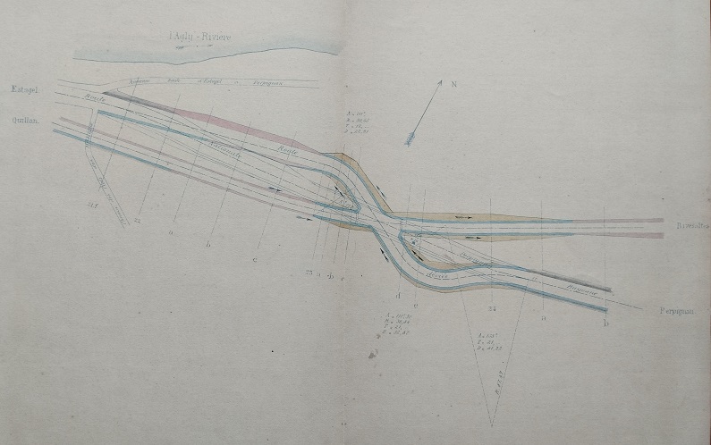 23 décembre 1892 - Projet de tracé et de terrassement - Passage à niveau - Route nationale n°117 - Borne Kilométrique n°19 - 3