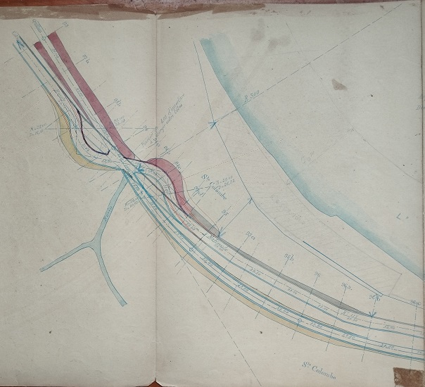 23 décembre 1892 - Projet de tracé et de terrassement - Passage à niveau et déviation - Route nationale n°117 - Borne Kilométrique n°12 - 4