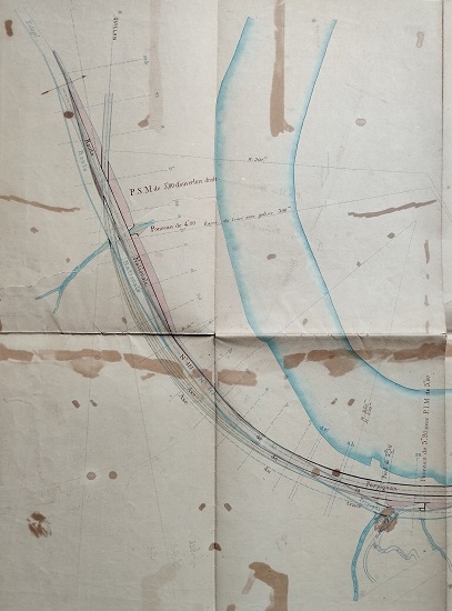 17 mai 1893 - Projet de tracé et de terrassement - Déviation de la route nationale n°117 - Borne Kilométrique n°12 - 4