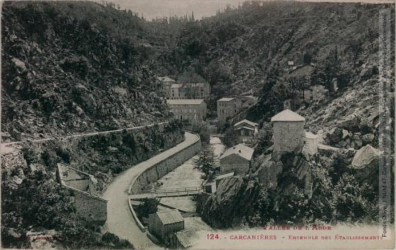 La vallée de l'Aude. 124. Carcanières : les établissements / [photographie Amédée Trantoul (1837-1910)]. - Toulouse : phototypie Labouche frères, marque LF au verso, [entre 1905 et 1925]. - Carte postale (1905/1925) - recto3