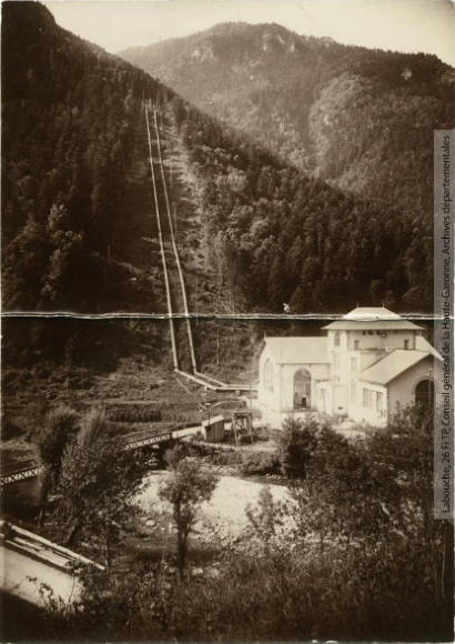 Haute vallée de l'Aude. 175. Usine électrique et forêt de Gesse. - Toulouse : maison Labouche frères, [entre 1900 et 1940]. - Photographie (1900/1940) - recto