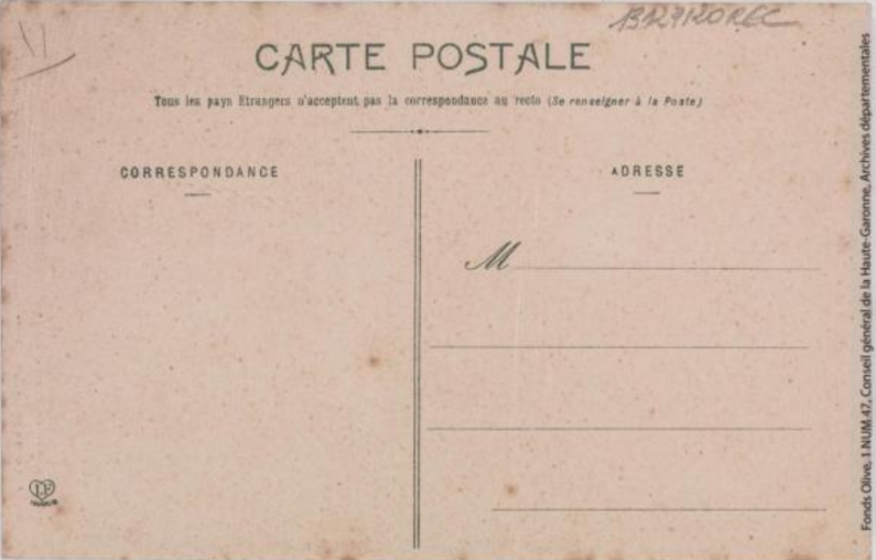 Vallée de l'Aude. 335. Route de Carcanières et chute supérieure de l'Aguzou. - Toulouse : phototypie Labouche frères, marque LF au verso, [entre 1909 et 1925]. - Carte postale (1909/1925) - verso