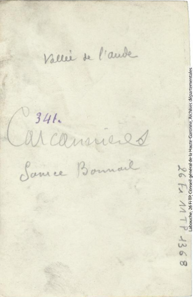Vallée de l'Aude. 341. Carcanières : source Bonnail. - Toulouse : maison Labouche frères, [entre 1900 et 1920]. - Photographie (1900/1920) - verso