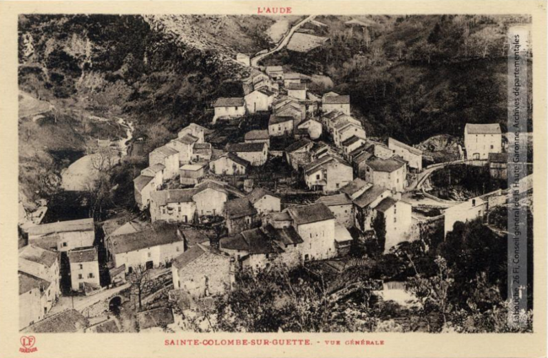 L'Aude. Sainte-Colombe-sur-Guette : vue générale. - Toulouse : phototypie Labouche frères, marque LF, [entre 1918 et 1937]. - Carte postale (1918/1937) - 2