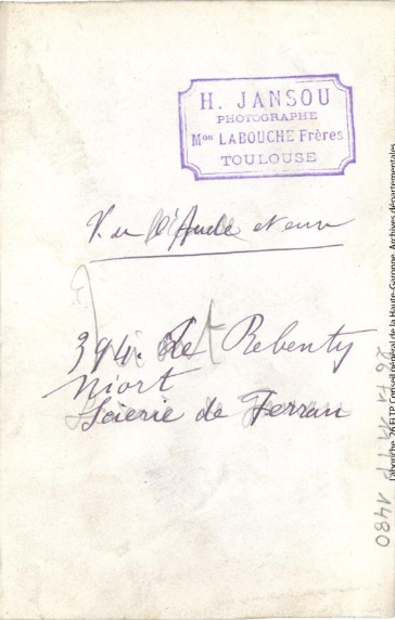 Vallée de l'Aude et environs. 394. Le Rebenty : Niort[-de-Sault] : scierie de Ferran / photographie Henri Jansou (1874-1966). - Toulouse : maison Labouche frères, [entre 1900 et 1940]. - Photographie (1900/1940) verso