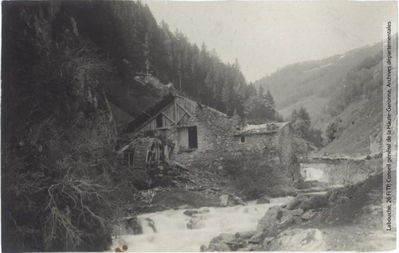 Vallée de l'Aude et environs. 405. Le Rebenty : La Fajolle : la scierie / photographie Henri Jansou (1874-1966). - Toulouse : maison Labouche frères, [entre 1900 et 1940]. - Photographie recto
