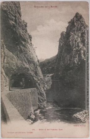 Vallée de l'Aude 14 -Défilé de Pierre Lys -photo Amédée Trantoul 1837-1910 -Toulouse -phototypie Labouche frères 1900-1904 -CPA p1