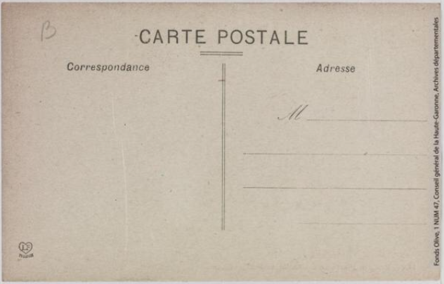 Vallée de l'Aude 142 -Défilé de Pierre-Lys -la route dans les gorges -Toulouse -phototypie Labouche frères, marque LF au verso, 1911-1925 -Carte postale p2 verso