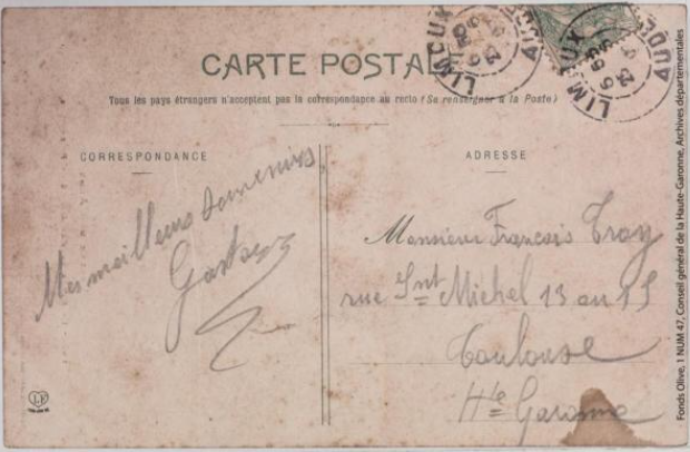 Vallée de l'Aude 142 -La route dans le défilé de Pierre Lys -photographie Henri Jansou 1874-1966 -Toulouse -phototypie Labouche frères, marque LF au verso 1905-1925 -CPA p2 verso