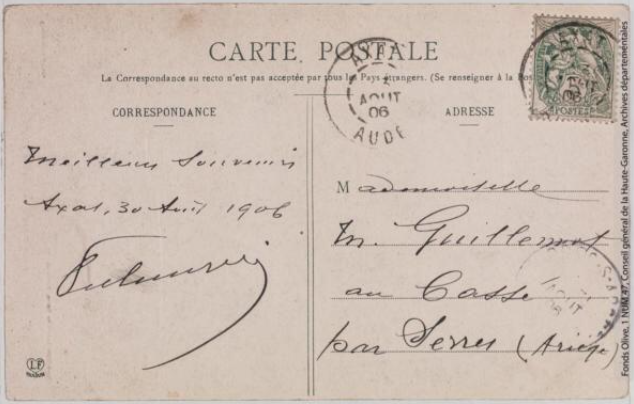 Vallée de l'Aude 15- Défilé de Pierre-Lys -photo Amédée Trantoul 1837-1910 -Toulouse -phototypie Labouche frères, marque LF au verso 1900-1904 -CPA p1