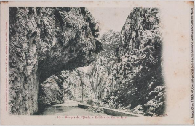 Vallée de l'Aude 16 -Gorges de l'Aude -Défilés de Pierre-Lys -photo Amédée Trantoul 1837-1910 -Labouche frères 1900-1904 -CPA Sites et monuments du Sud-Ouest 4e série p1