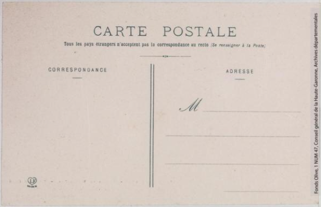 Vallée de l'Aude 176 -Gorges de Pierre-Lys -trou du Curé avec l'ancien chemin muletier -Toulouse -phototypie Labouche frères, marque LF au verso 1905-1925-CPA p2 verso