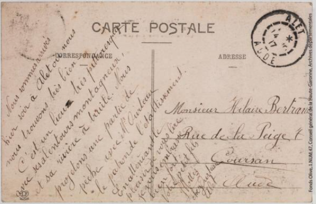 Vallée de l'Aude 378 -Gorges de Pierre-Lys -les bords de l'Aude et la route -Toulouse -phototypie Labouche frères, marque LF au verso 1911-1925 -CPA p2 verso
