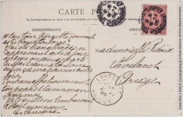 Vallée de l'Aude 54 -Pont du chemin de fer et tunnel de Bourrec ligne Carcassonne Rivesaltes -photo Amédée Trantoul 1837-1910 - phototypie Labouche frères, marque LF au verso 1904-1925 -CPA p2 verso