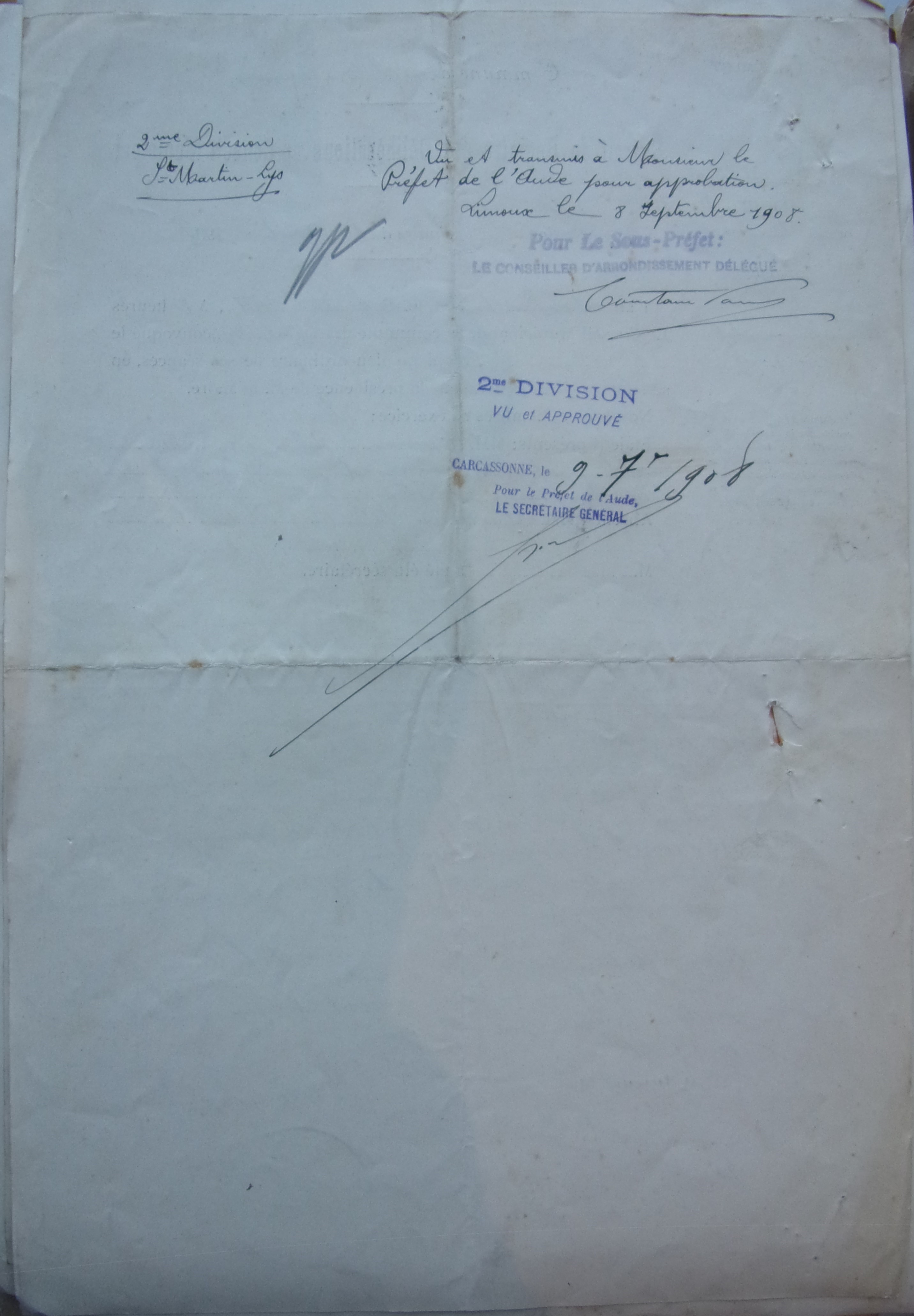 19080830 délibération conseil paiement garde de Lajou instituteur donnant des signes d'aliénation mentale p2