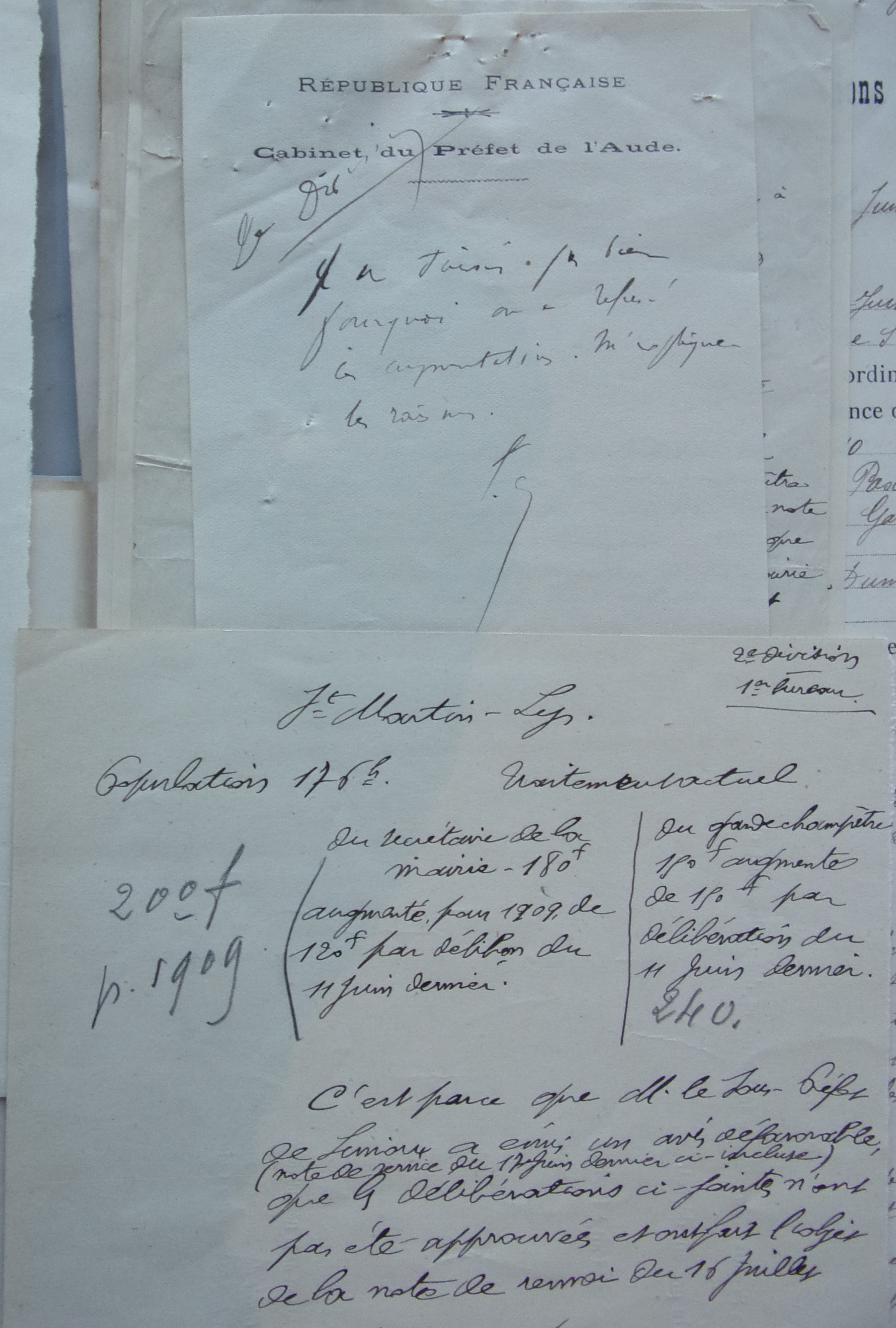 19090727 page de garde dossier augmentation secrétaire de mairie