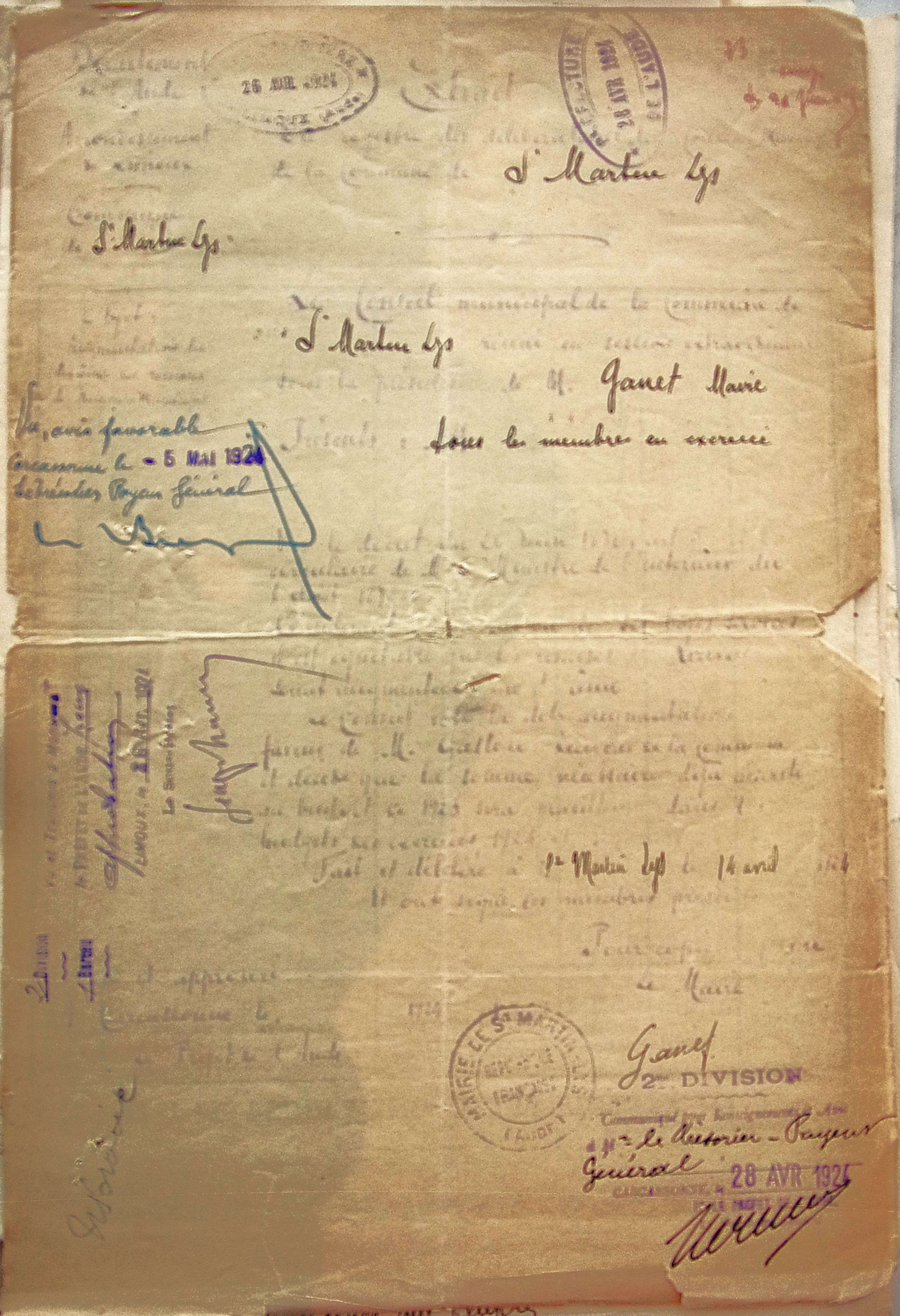19240414 délibération conseil - illisible