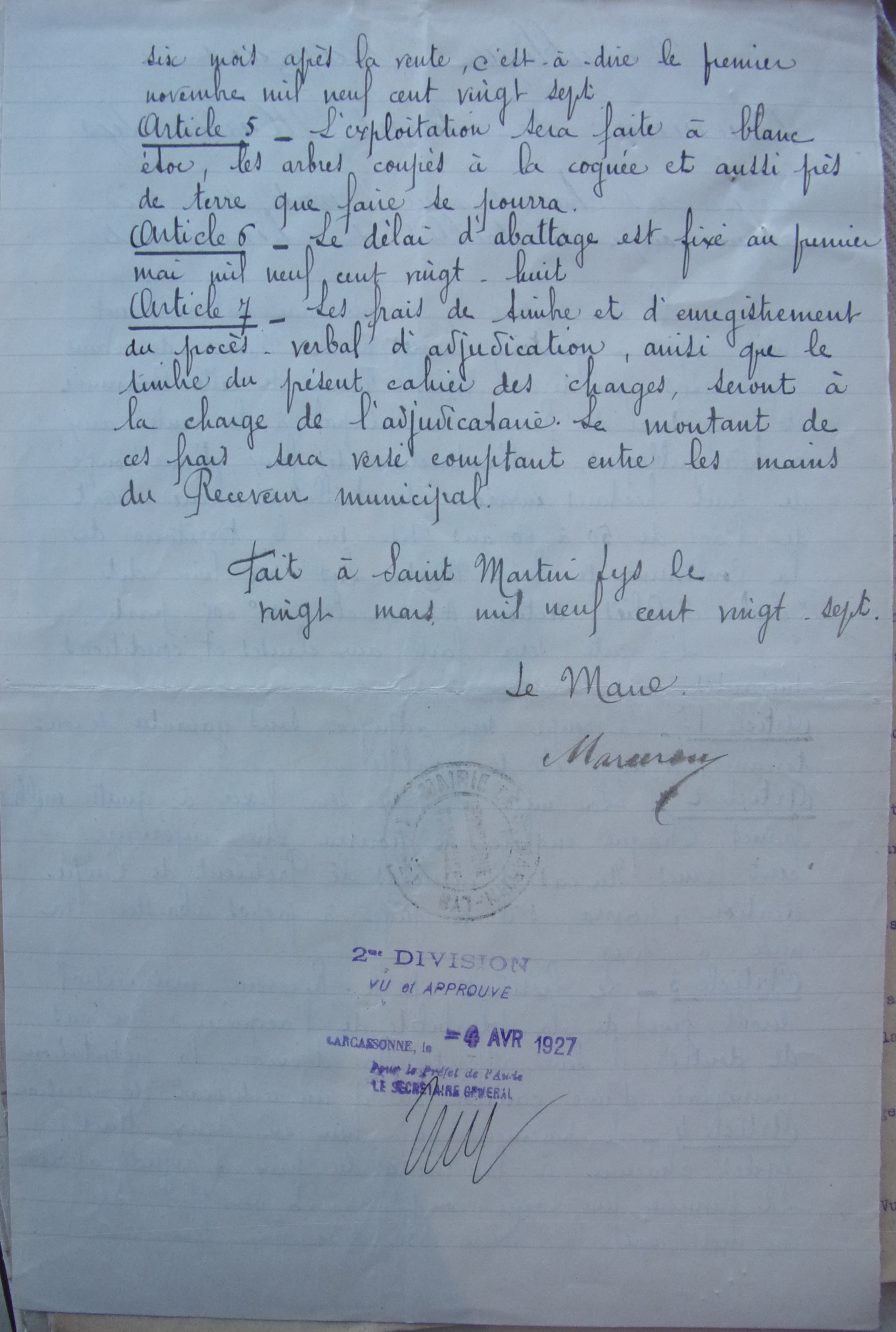 19270320 Cahier des charges pour la vente sur pied d'une coupe de bois dans les vacants communaux p2
