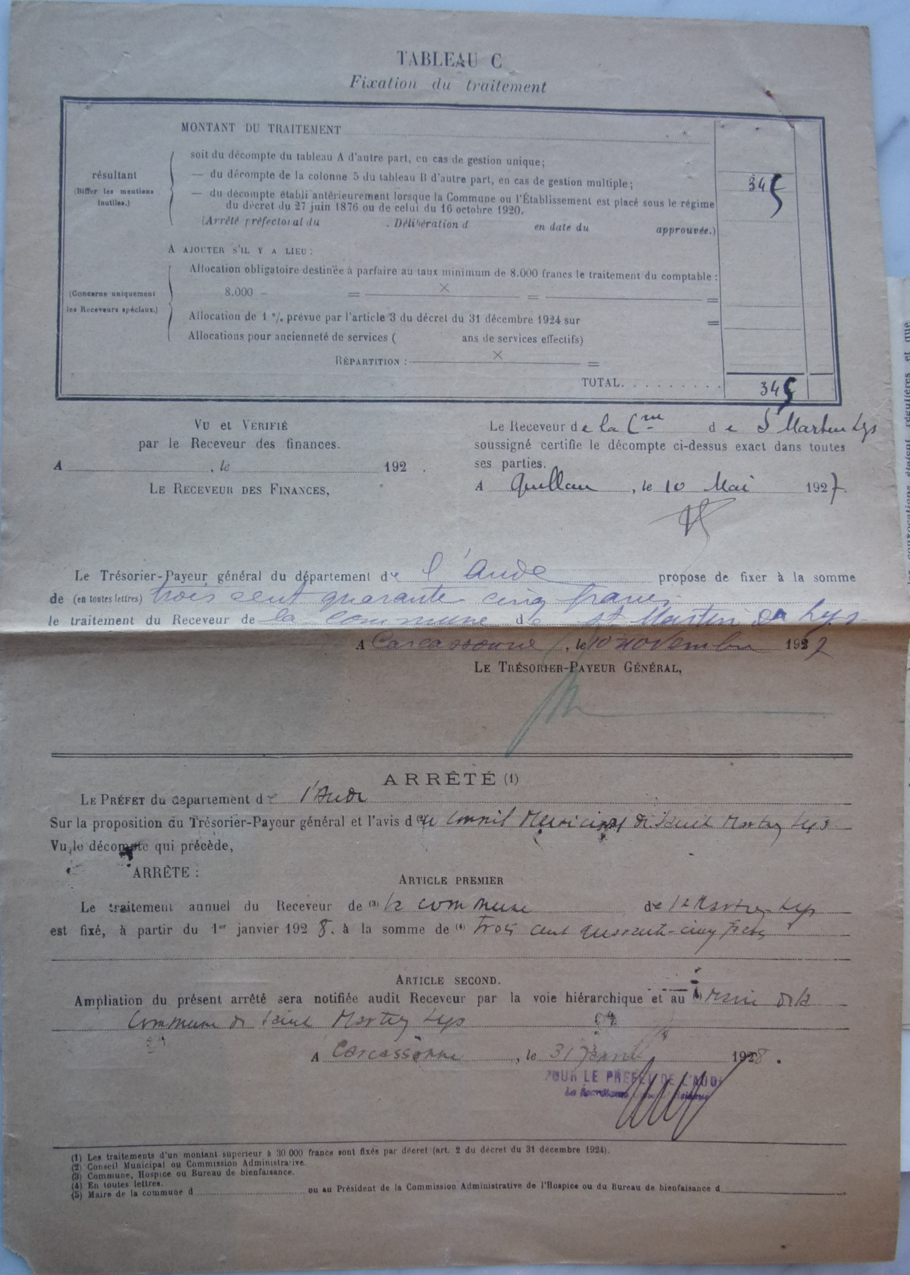 19270510 décompte pour servir de base à la fixation du traitement du receveur - verso