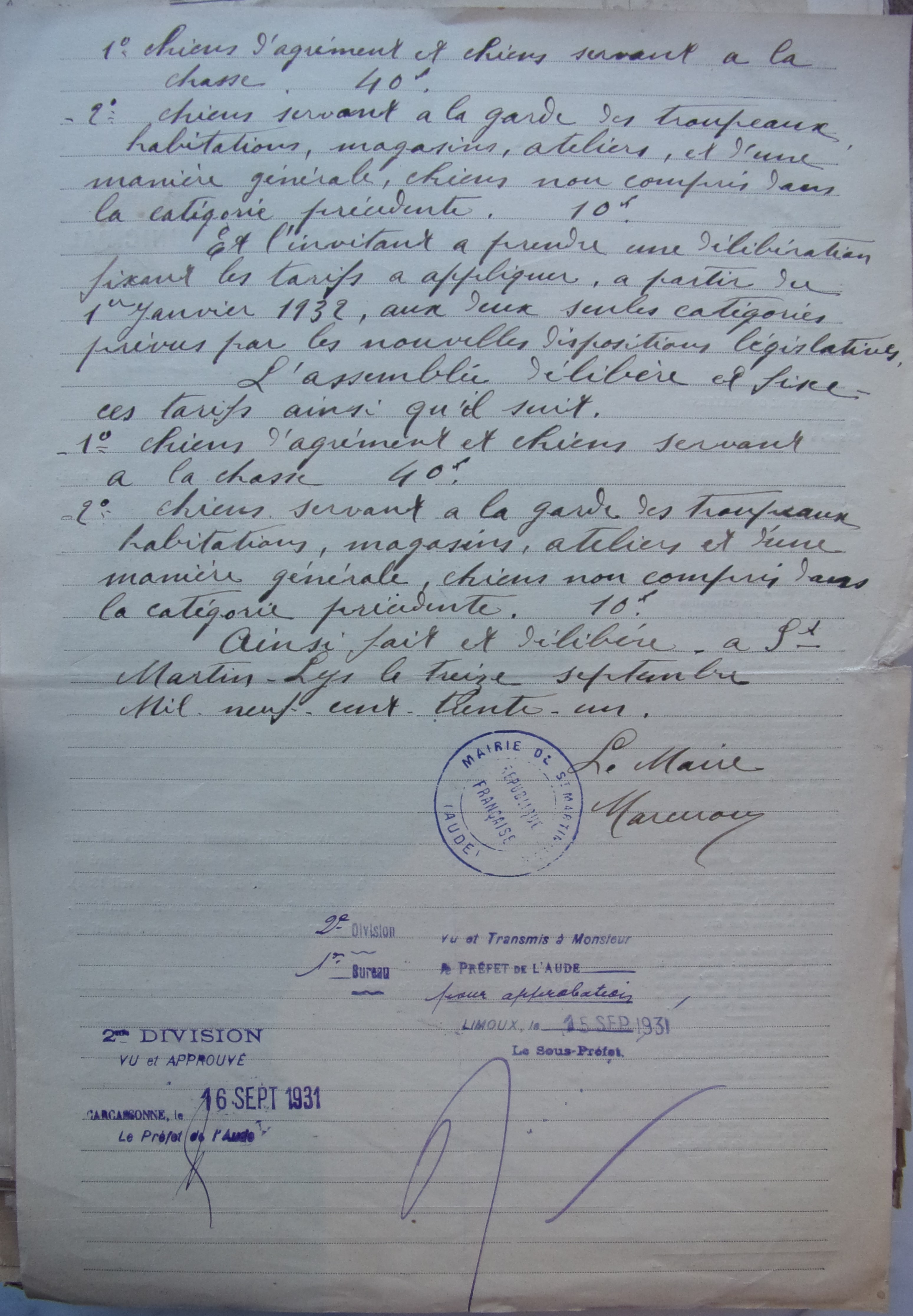 19310913 délibération conseil taxe municipale sur les chiens p2