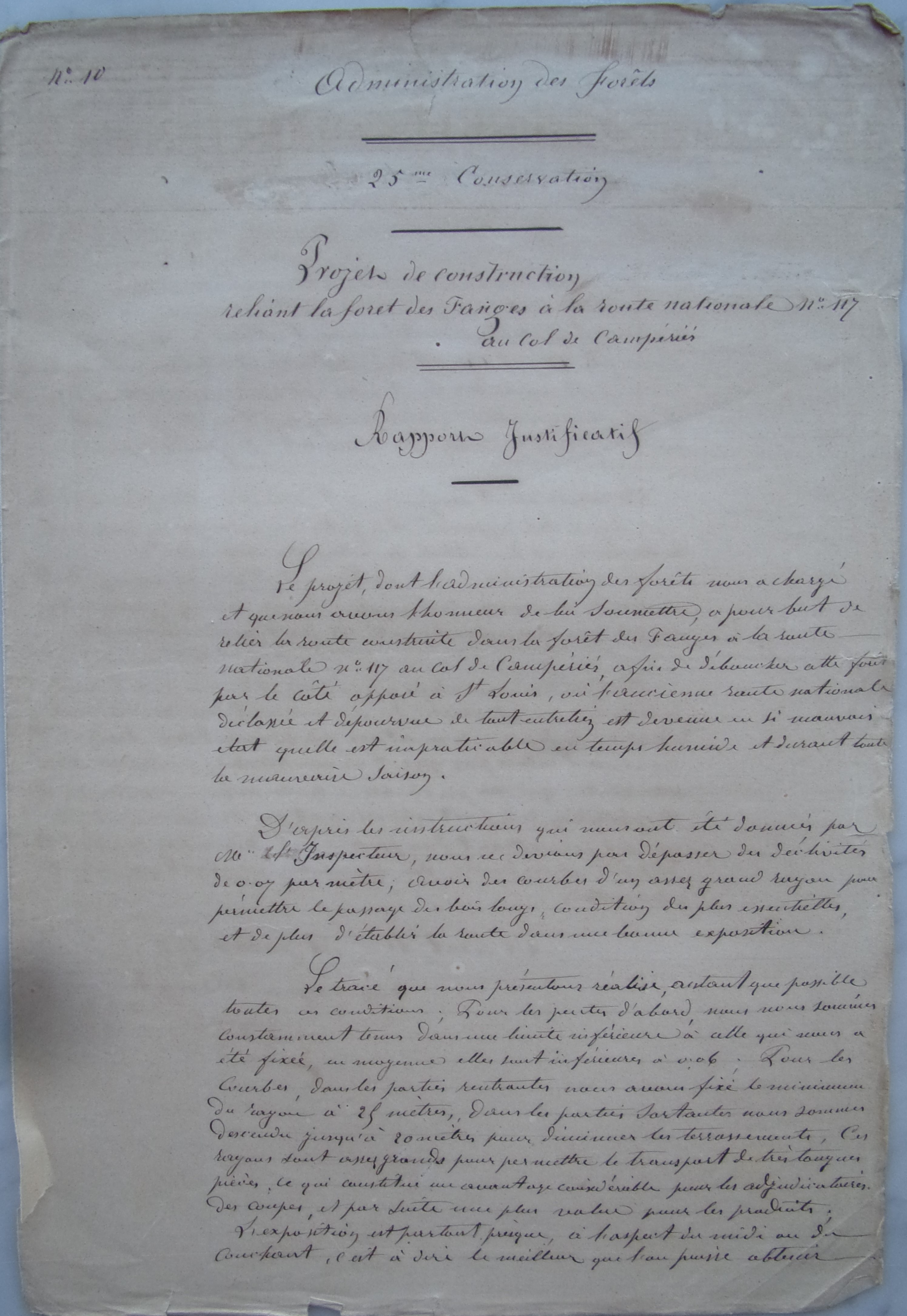 18730731 Administration des forêts Rapport justificatif Chemin vicinal entre Pas du loup et col de Quillan p1 100_9097