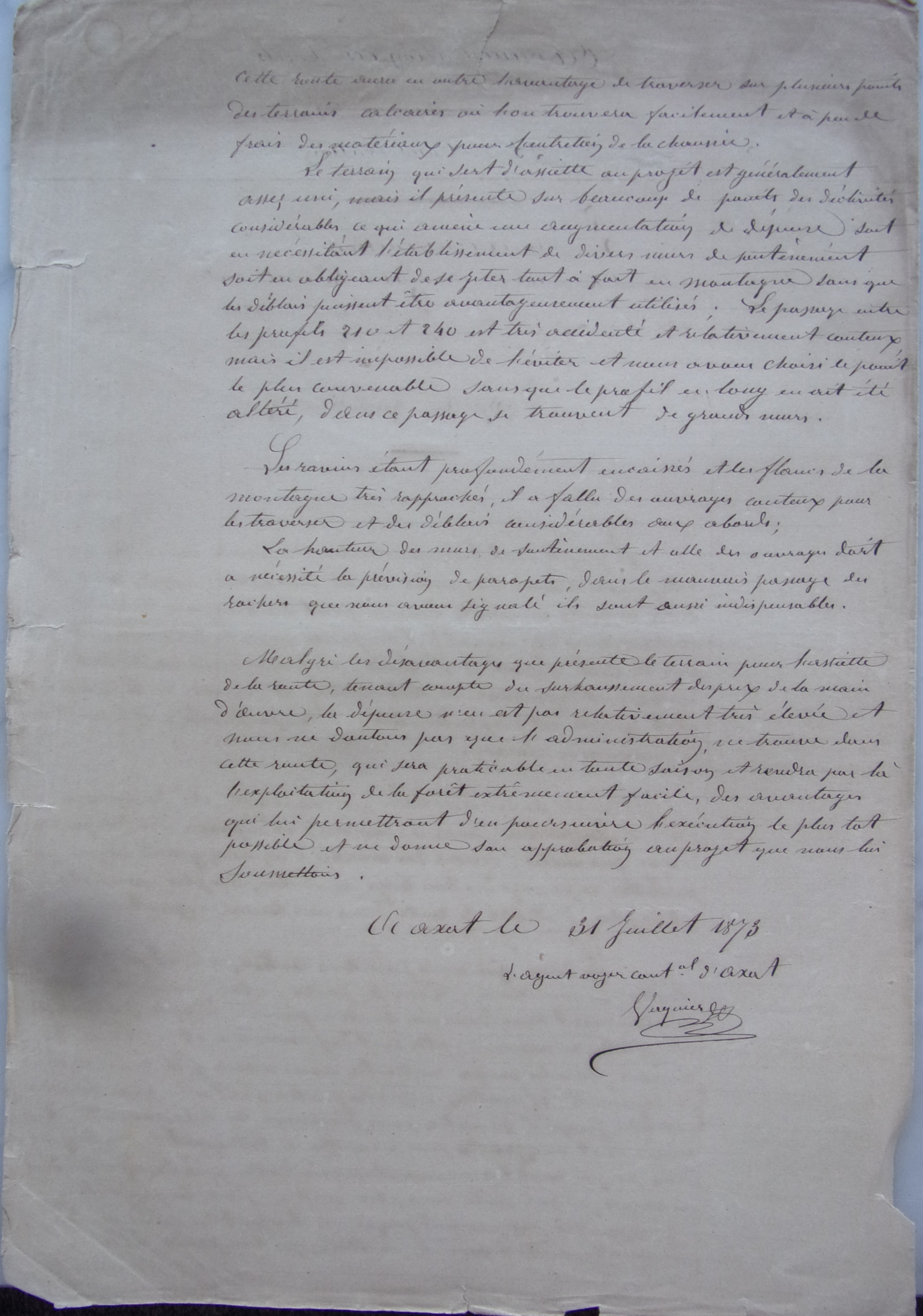 18730731 Administration des forêts Rapport justificatif Chemin vicinal entre Pas du loup et col de Quillan p2 100_9098