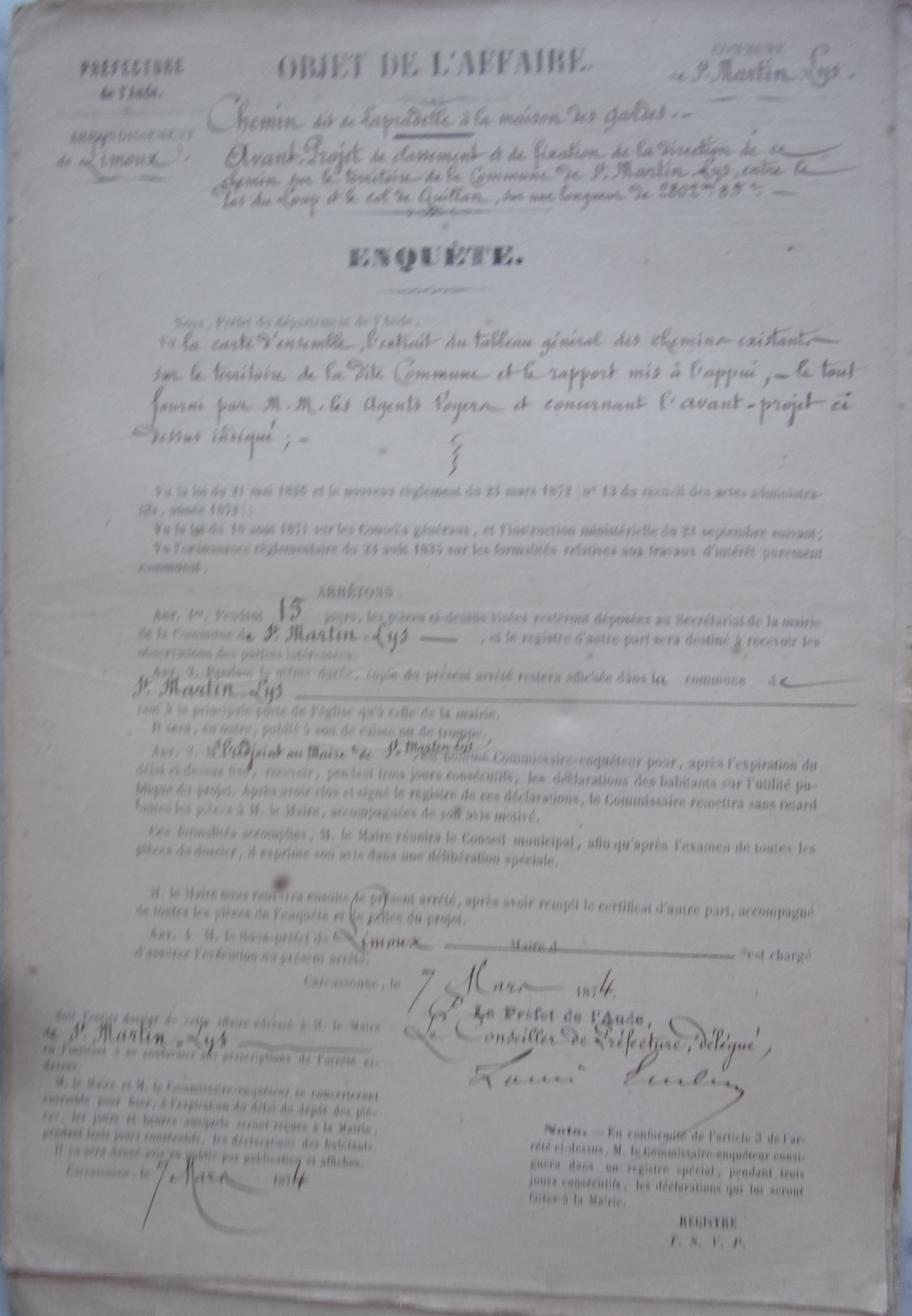 18740307 Enquête Chemin vicinal entre Pas du loup et col de Quillan p1 100_9079
