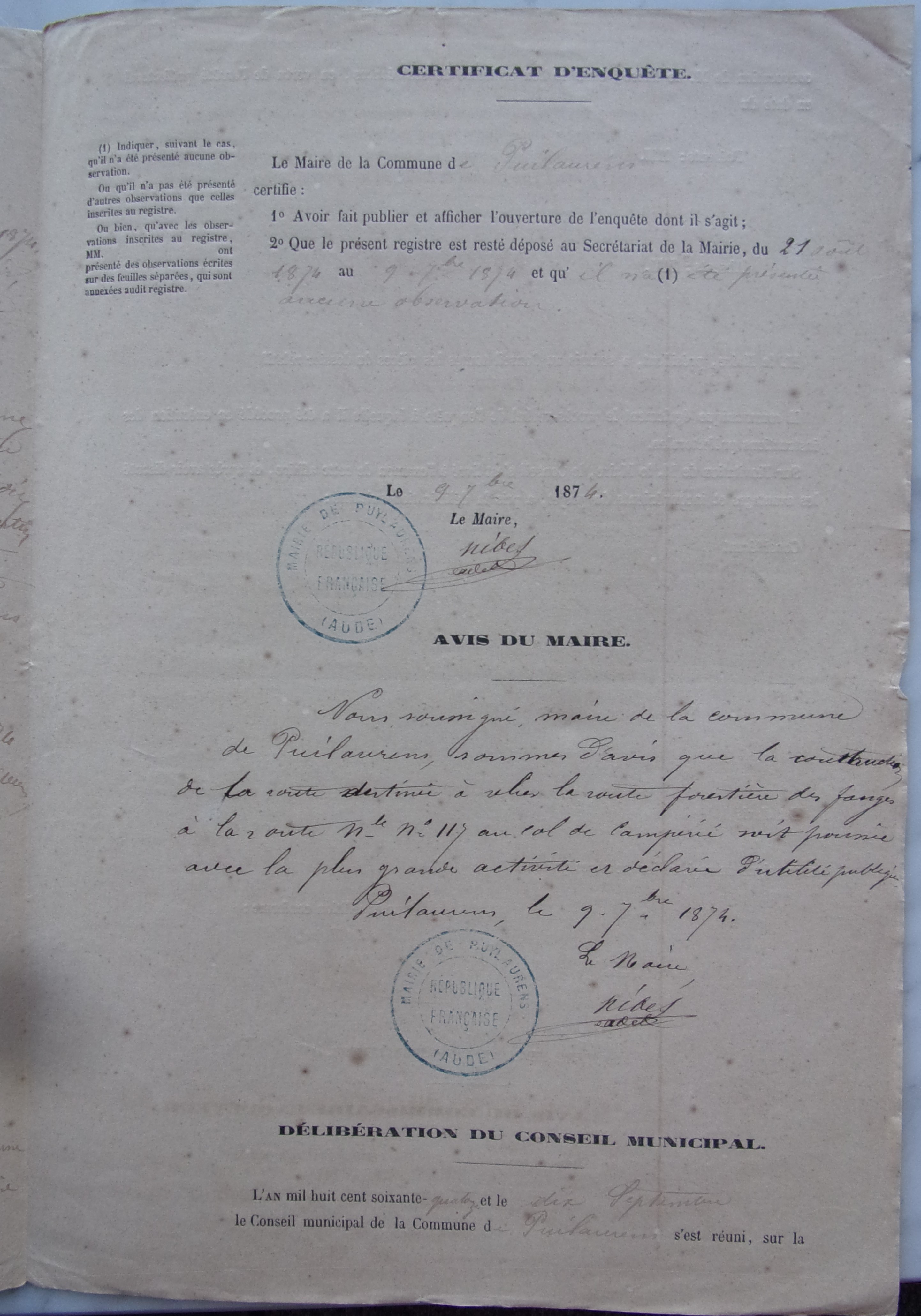 18740906 Enquête Chemin vicinal entre Pas du loup et col de Quillan p3 100_9087