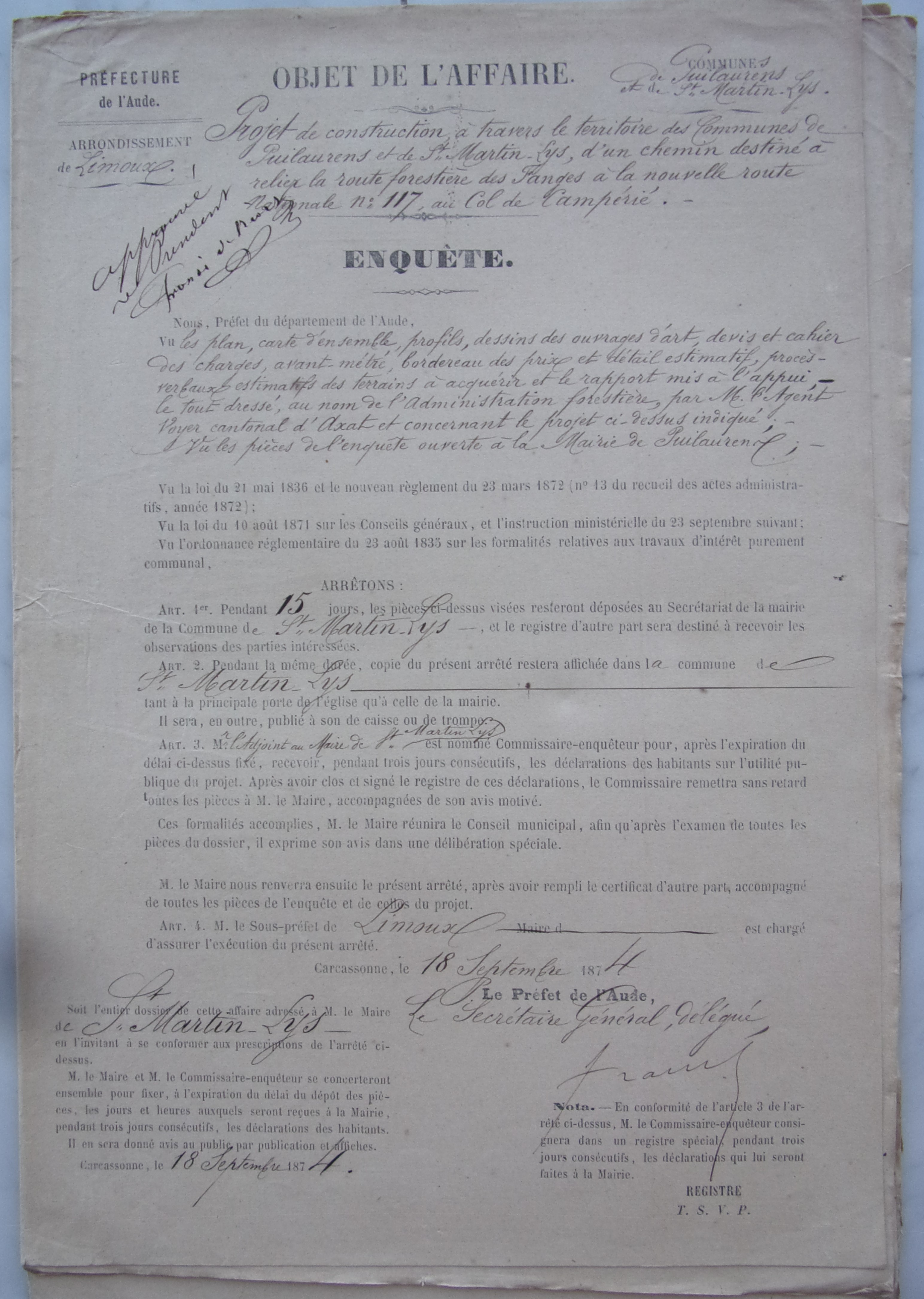 18740918 Enquête Chemin vicinal entre Pas du loup et col de Quillan p1 100_9082