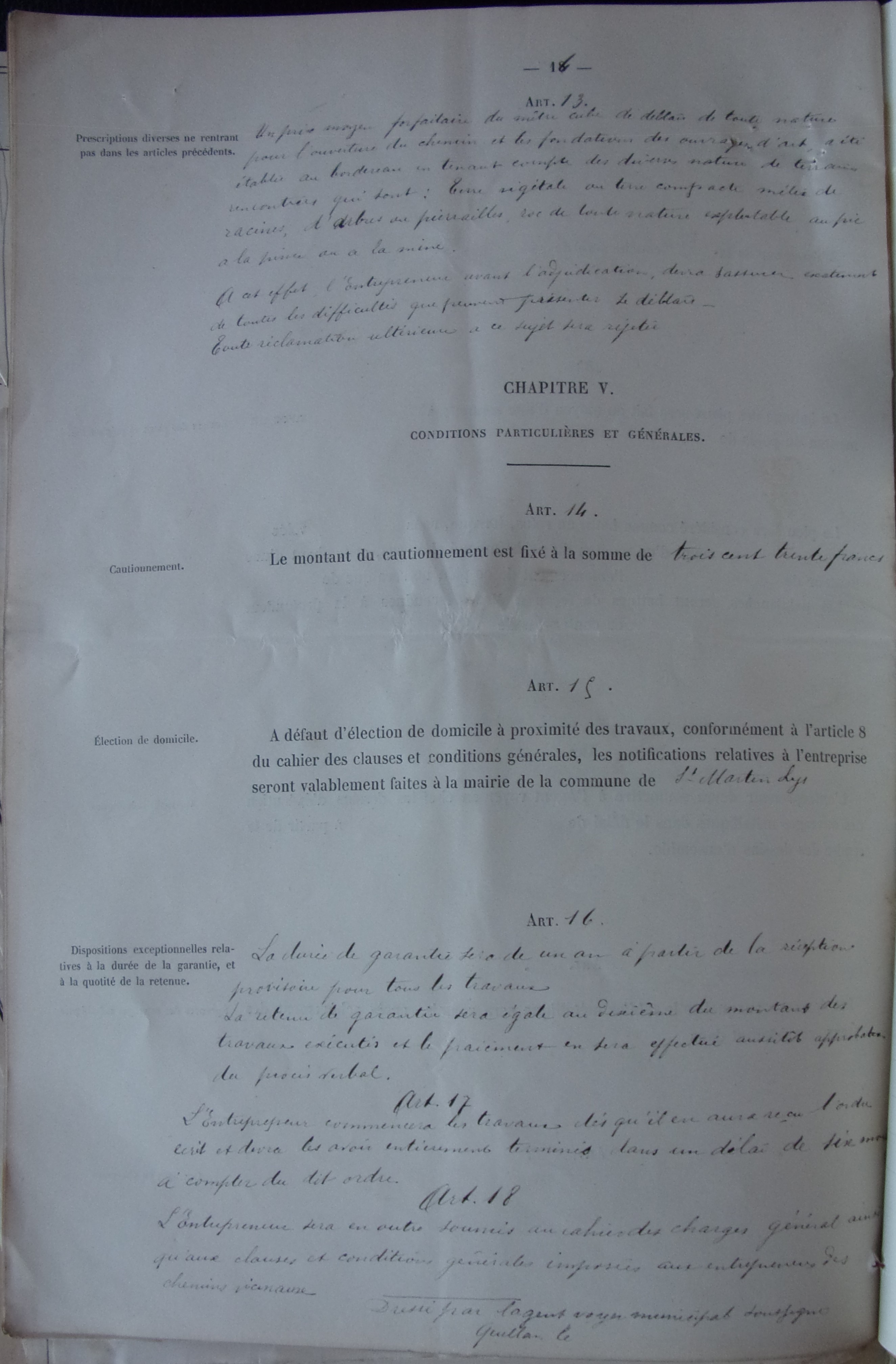 19031201 Devis estimatif travaux Construction chemin rural de Planèze pJ 