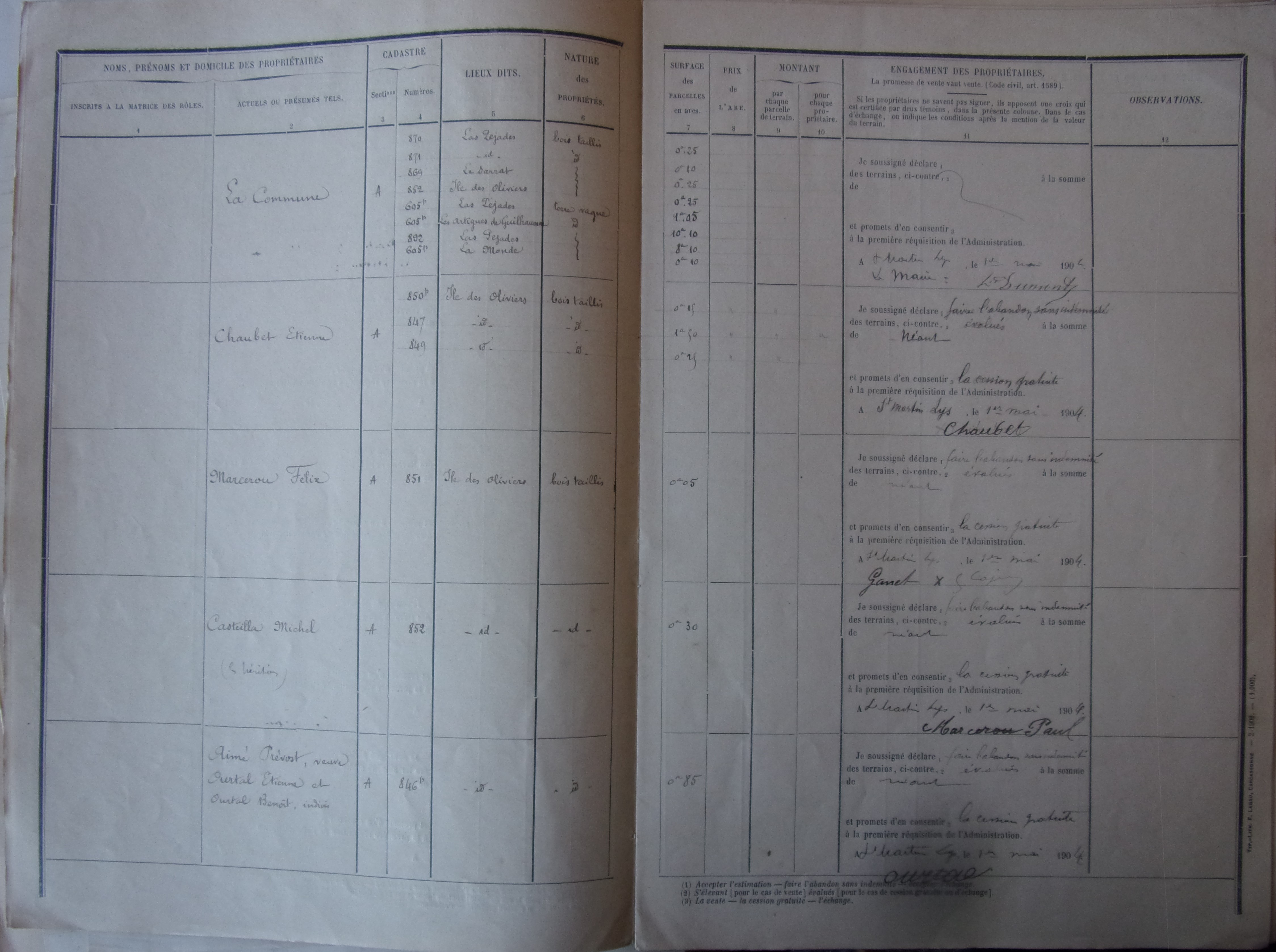 19031201 Procès Verbal estimatif des terrains Construction du chemin rural de Planèzes p2 100_8889