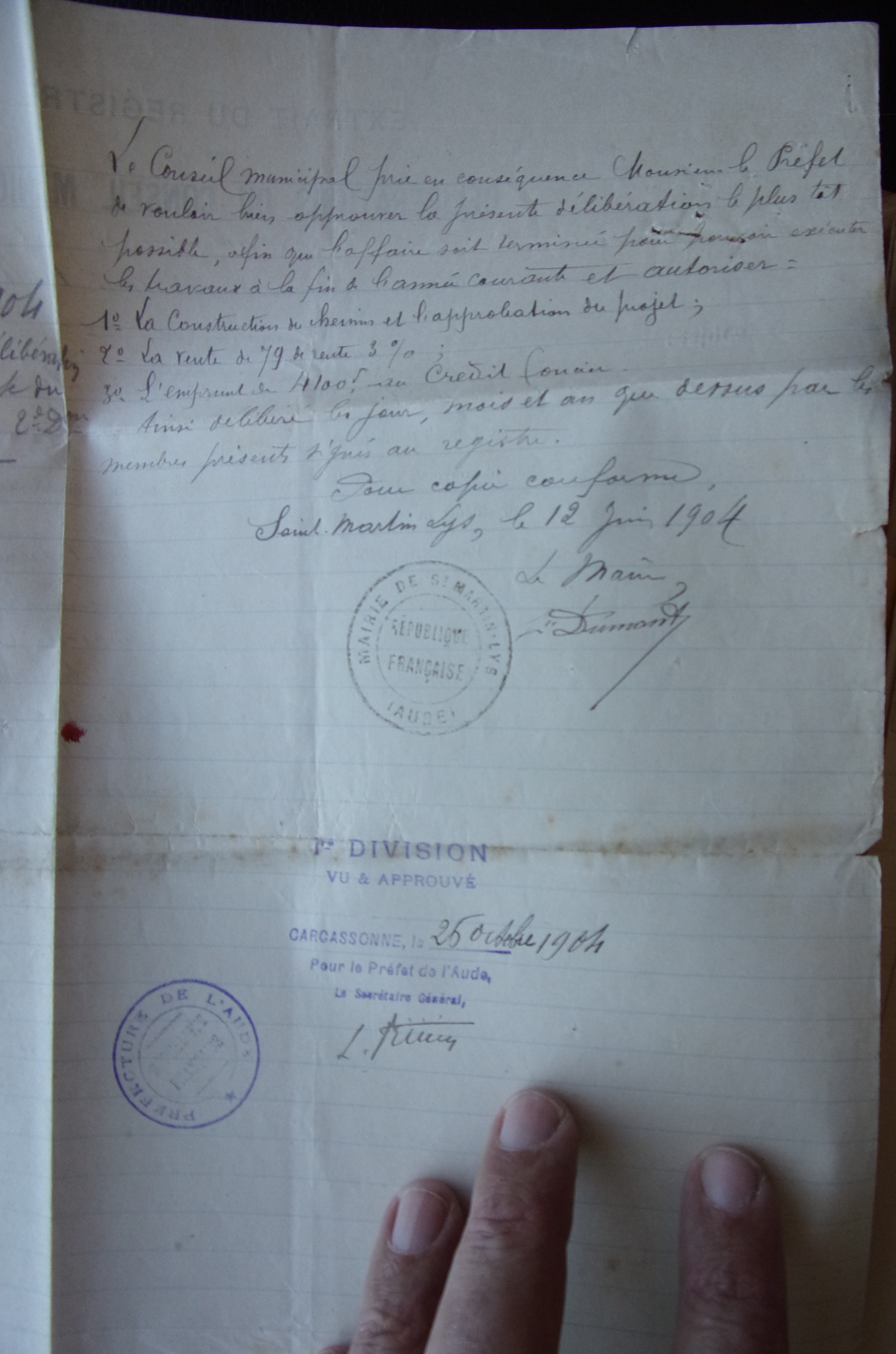 19040522 délibération conseil Construction d'un chemin rural de St Martin à Planèze p2 100_8827