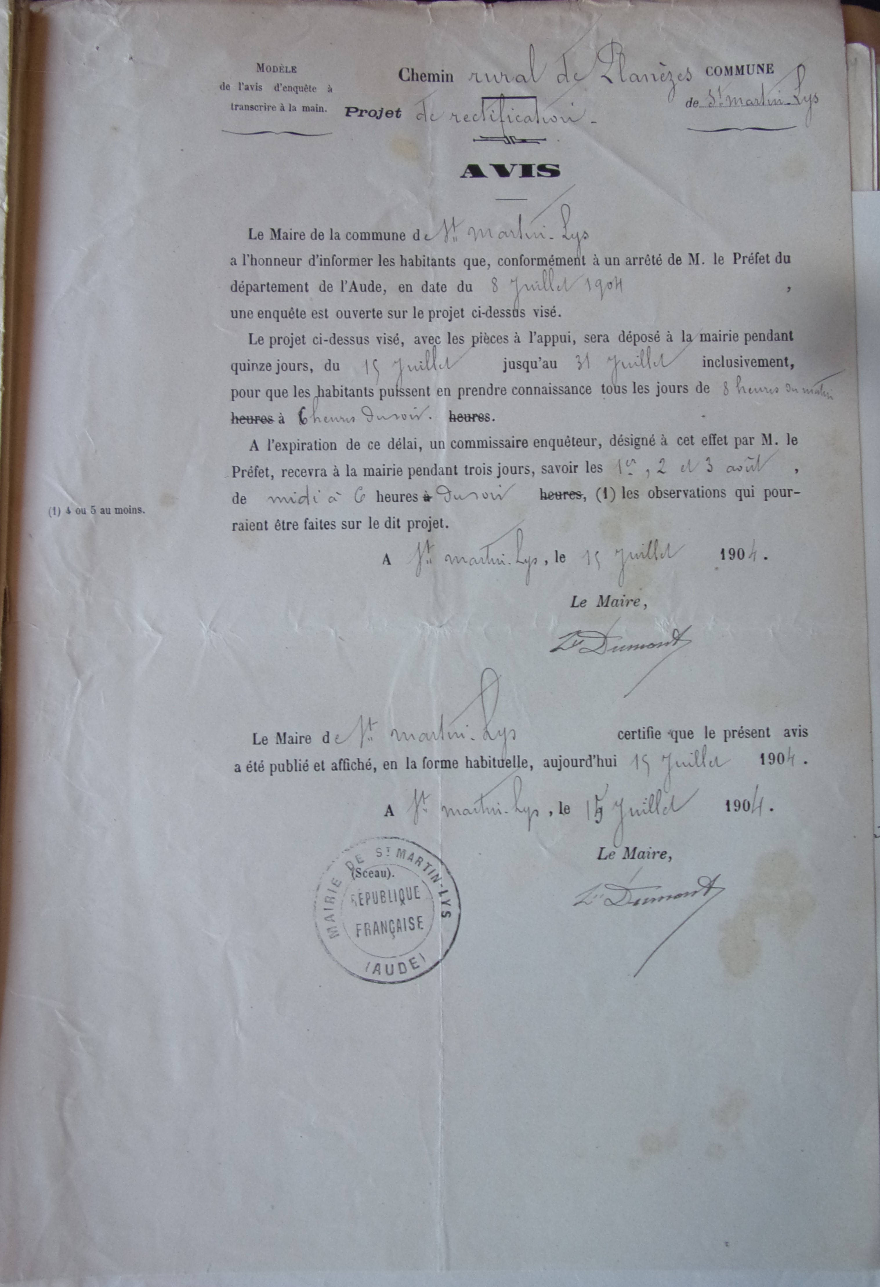 19040708 Enquête d'utilité publique Construction du chemin rural de Planèze p6 100_8903